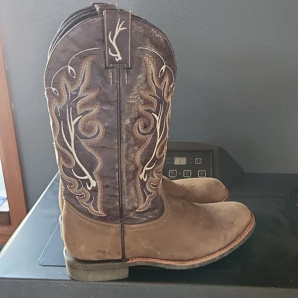 Cabelas Brown Leather Western Cowboy Boots - Men - Picture 6 of 7